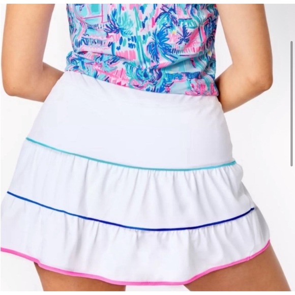 Lilly Pulitzer Peachy Skort Resort White Luxletic Tennis UPF 50+ Sz XL - Picture 2 of 6
